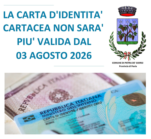 Le carte d’identità cartacee non saranno più valide dal 3 agosto 2026